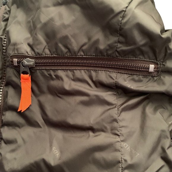 Lands End Quilted Jacket with Sherpa Collar Size Small 6 8 Brown Snap Zip Front - Picture 8 of 10